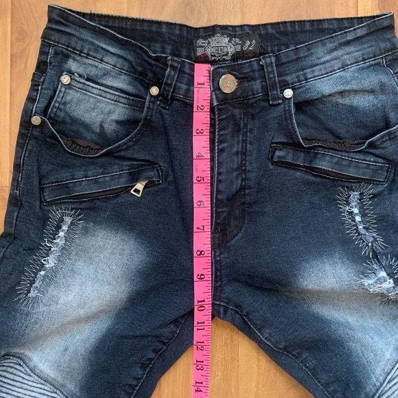 Unisex Distressed Denim ‘One Culture’ Jeans Size 32 - Picture 6 of 10